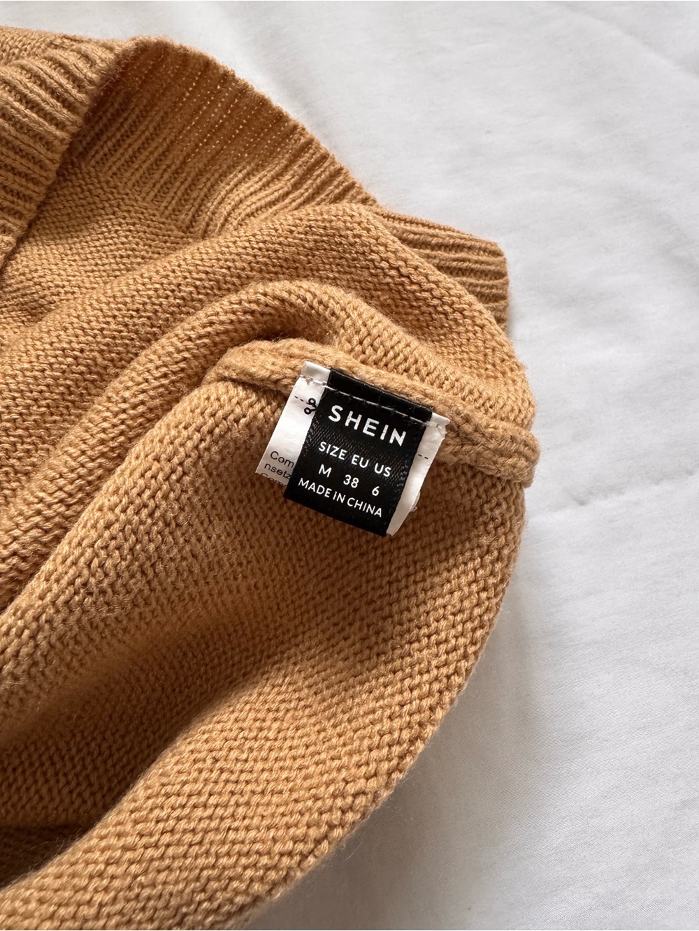 SHEIN Tan V-Neck Knit Sweater Vest - Picture 3 of 6
